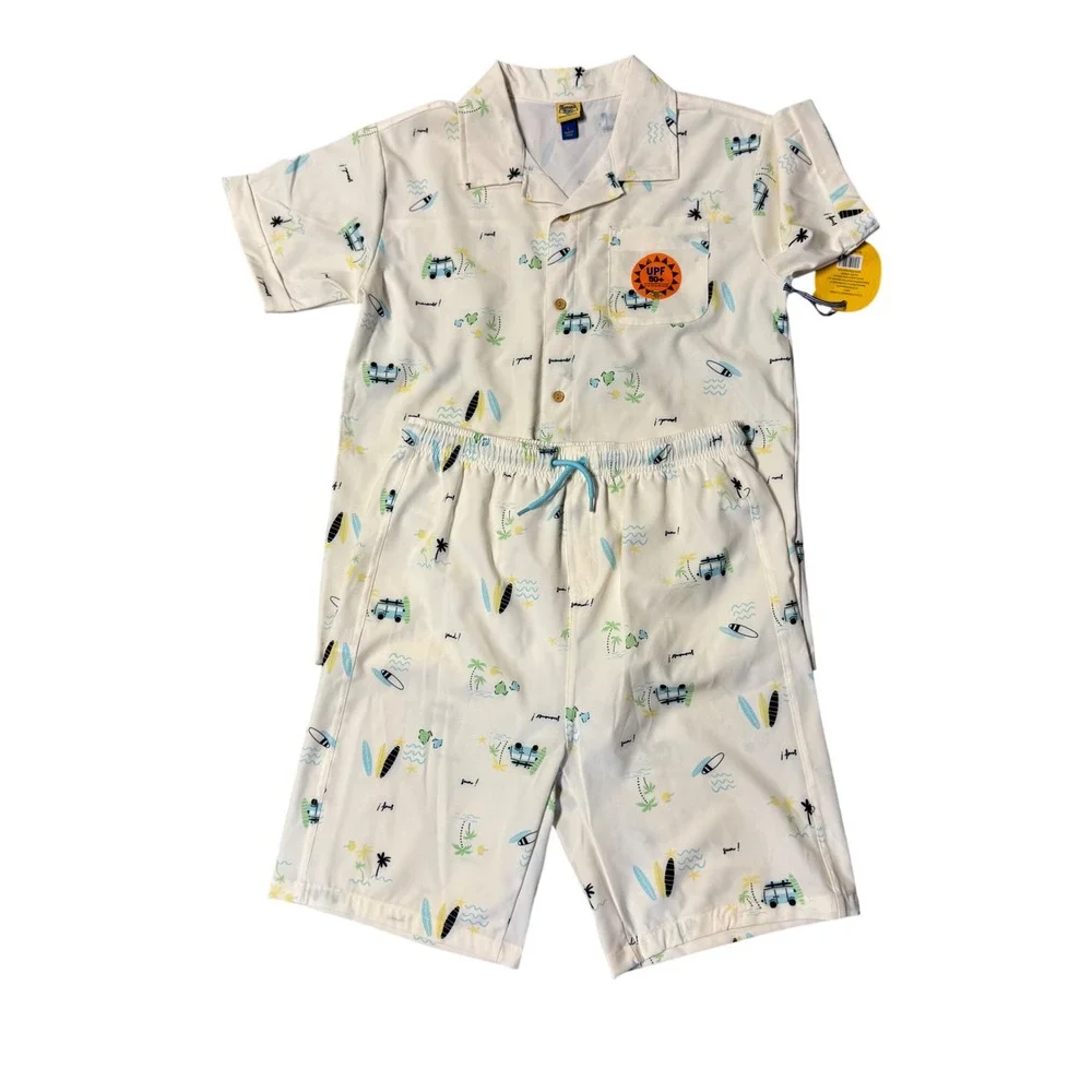 Banana Boat Kids Swim Set, Beach Surf Van Print, UPF‎ 50+, Matching Outfit